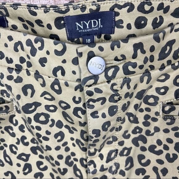 NYDJ Ami Skinny Jeans Tan Black Leopard Print Pockets Zip Button Closure 18 - Picture 13 of 16